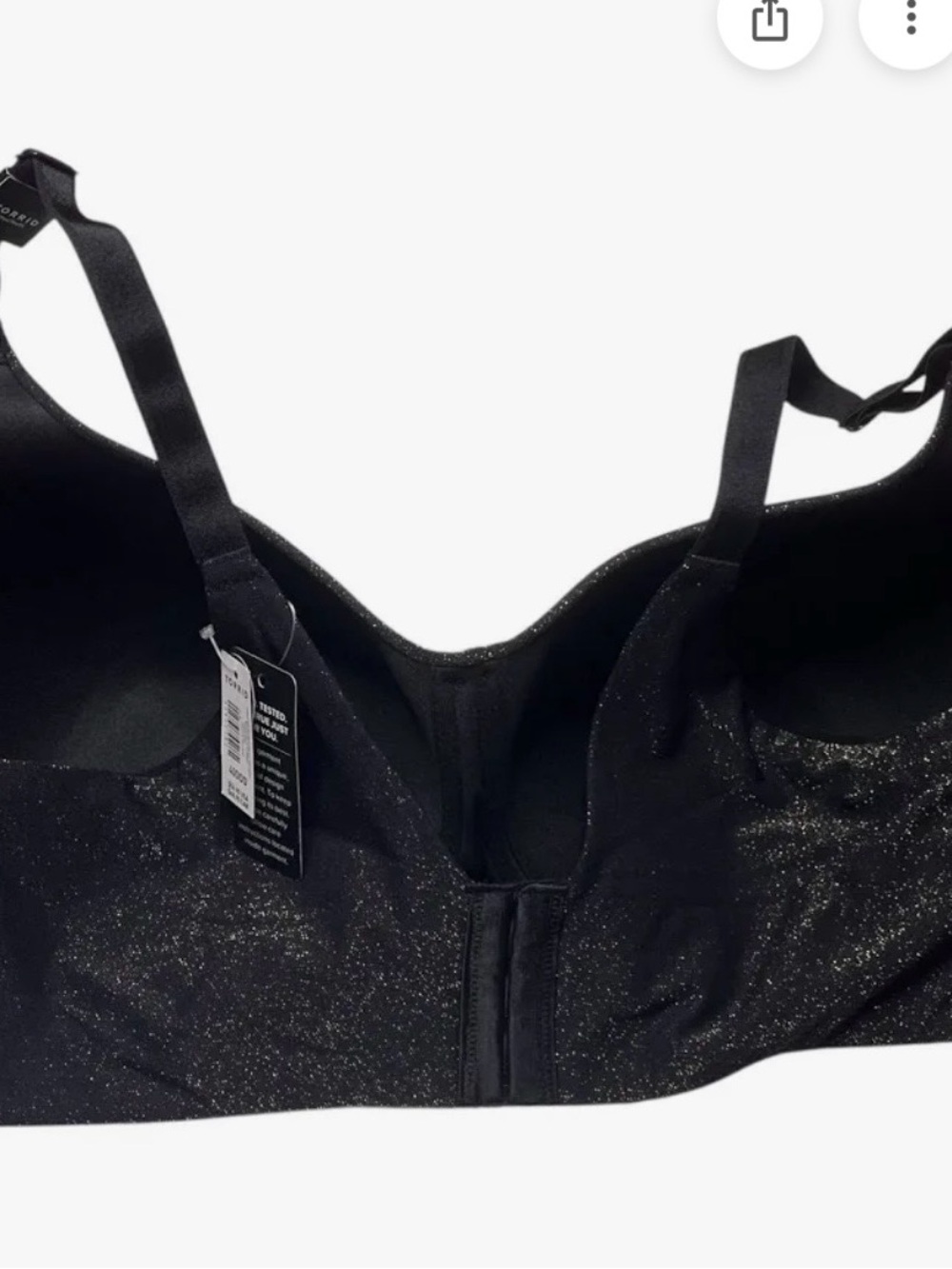 torrid Black Shimmer Everyday Wirefree bra - Picture 2 of 3